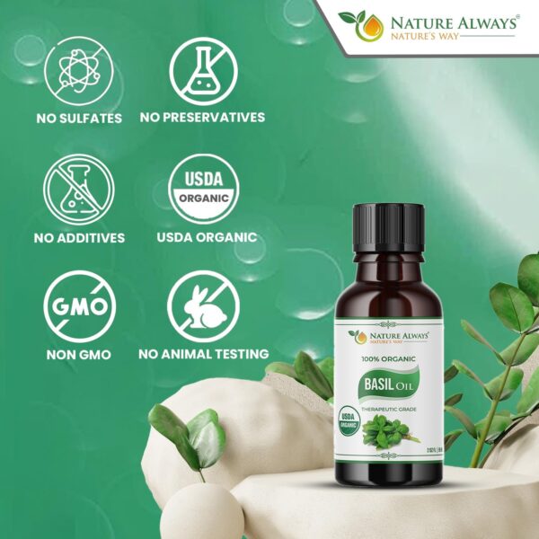 Nature Always' Organic Basil Essential Oil