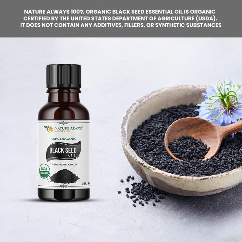 USDA Certified Nature Always' Organic Black Seed Essential Oil